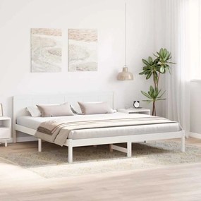 vidaXL Σκελετός Κρεβατιού Λευκό 200 x 200 cm Μασίφ ξύλο πεύκου