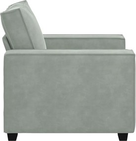 vidaXL Πολυθρόνα Ανοιχτό Γκρι Βελούδινη 100 x 78 x 84 εκ.