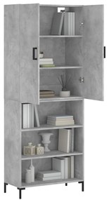 vidaXL Ντουλάπι Γκρι Σκυροδέματος 69,5x34x180 εκ. Επεξεργασμένο Ξύλο