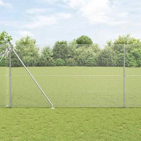 vidaXL Φράχτης με Στήλες. Ασημί 1.6 x 10 m Ατσάλι