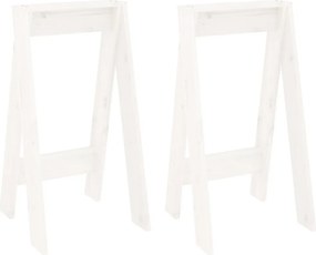 vidaXL Σκαμπό 2 Τεμ. Λευκή 40x40x75 εκ. από Μασίφ Ξύλο Πεύκου