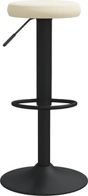 vidaXL Σκαμπό Μπαρ 2 τεμ. Κρεμ Βελούδινα