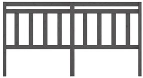 vidaXL Κεφαλάρι Κρεβατιού Γκρι 186 x 4 x 100 εκ. από Μασίφ Ξύλο Πεύκου