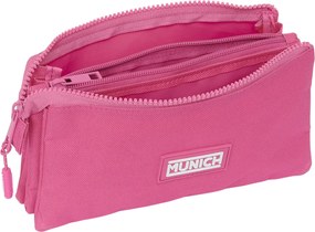 Τριπλή Κασετίνα Munich Basic Φούξια 22 x 12 x 3 cm