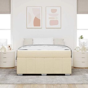 vidaXL Σκελετός Κρεβατιού με στρώμα Κρεμ 140 x 200 cm ύφασμα