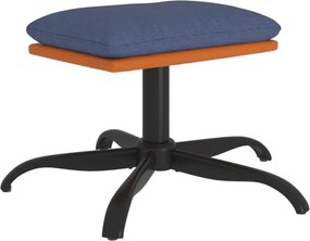vidaXL Υποπόδιο Μπλε 60x60x36 εκ. Ύφασμα &amp; Συνθετικό Δέρμα