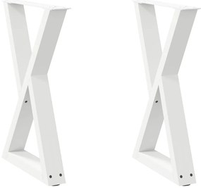 vidaXL Πόδια Τραπεζαρίας 2 τεμ. Λευκά 60x(72-73,3) εκ. Ατσάλι