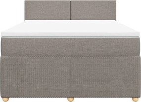 vidaXL Κρεβάτι Boxspring με Στρώμα Taupe 140x200 εκ. Υφασμάτινο