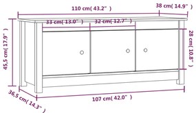 ΠΑΠΟΥΤΣΟΘΗΚΗ ΛΕΥΚΗ 110 X 38 X 45,5 ΕΚ. ΑΠΟ ΜΑΣΙΦ ΞΥΛΟ ΠΕΥΚΟΥ 814600