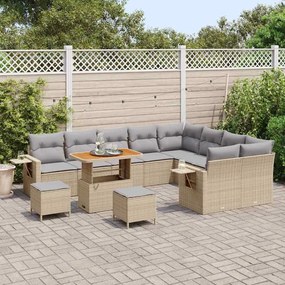 vidaXL Σετ Καναπέ Κήπου 12 pcs Μπεζ συνθετικό ρατάν