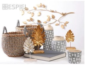 Σετ Διακοσμητικά Φύλλα Πολυρητίνης Ασημί Φύλλο 2τμχ 13x23 -15x29εκ