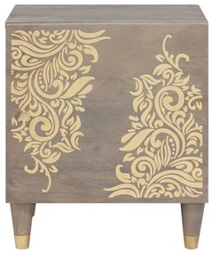 vidaXL Κομοδίνο 2 pcs Γκρι 40 x 33 x 46 εκ. Μασίφ ξύλο μάνγκο