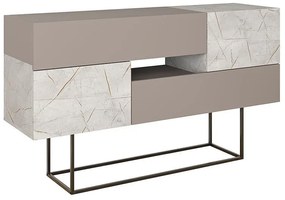 Μπουφές Roberta μόκα-λευκό μαρμάρου 145x40x82εκ 145x40x82 εκ.