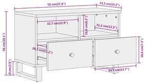 ΈΠΙΠΛΟ ΤΗΛΕΟΡΑΣΗΣ ΚΑΦΕ/ΜΑΥΡΟ 70X33,5X46 ΕΚ. ΜΑΣΙΦ ΞΥΛΟ ΜΑΝΓΚΟ 356784