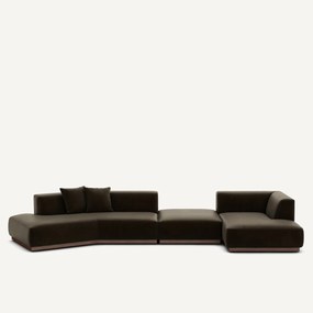 Καθιστικό γωνιακό δεξί XL από βελούδο, Jacopo