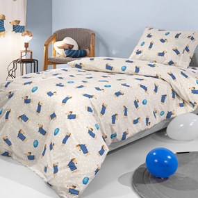 Σεντόνια Μονά (Σετ) Saint Clair Pet Blue Μπεζ,Μπλε ΜΕ ΛΑΣΤΙΧΟ 100x200+28