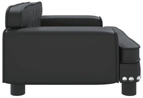 vidaXL Καναπές Παιδικός Μαύρος 70 x 45 x 30 εκ. από Συνθετικό Δέρμα