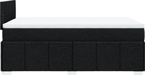 vidaXL Κρεβάτι Boxspring με Στρώμα Μαύρο 120x200 εκ. Υφασμάτινο