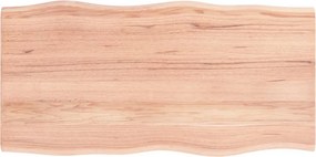 vidaXL Επιφ Τραπεζιού Αν Καφέ 100x50x2εκ Επ Μασίφ Ξύλο Δρυός Live Edge
