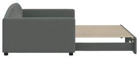 vidaXL Καναπές Κρεβάτι Συρόμενος Σκούρο Γκρι 100 x 200 εκ. Υφασμάτινος