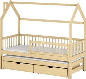 PAPI 90x200 pine children's house bed Lano Furniture