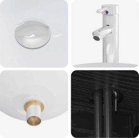 vidaXL Σετ Επίπλων Μπάνιου 2 pcs Μαύρη Δρυς Επεξεργασμένο Ξύλο