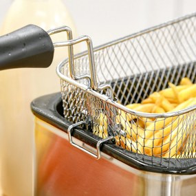 HOMCOM Φριτέζα, 3 λίτρων, ισχύς 2.000W, καπάκι με οπτική ένδειξη, ψυχρή λαβή, μαύρο