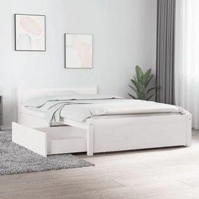 Πλαίσιο Κρεβατιού με Συρτάρια Λευκό 90 x 200 εκ. - Λευκό