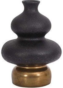 Βάζο 0051-225-003 18x18x23cm Black-Gold Κεραμικό
