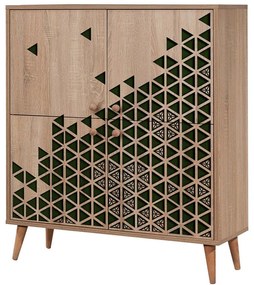 Παπουτσοθήκη - Ντουλάπι Multilux 863SPH3944 95x36x111cm Oak-Green Μοριοσανίδα,Ξύλο