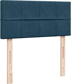 vidaXL Κρεβάτι Boxspring με Στρώμα Μπλε 80 x 200 εκ. Βελούδινο