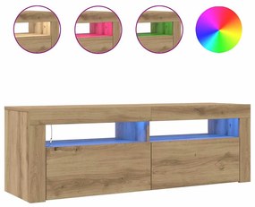 vidaXL Έπιπλο Τηλεόρασης με LED Αρτισιανή Δρυς 120x35x40 εκ Επεξ.Ξύλο
