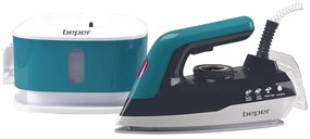 Σίδερο Beper P204CAL200, 2250W, Κεραμική πλάκα, Θερμοστάτης, Φίλτρο, Συνεχής κύκλος, Λευκό/Μπλε-Πράσινο