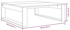 vidaXL Τραπεζάκι Σαλονιού Γκρι Sonoma 100x100x35εκ. Επεξεργασμένο Ξύλο