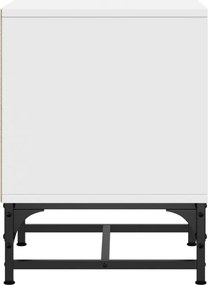 vidaXL Κομοδίνο Λευκό 35x37x50 εκ. με Γυάλινη Πόρτα