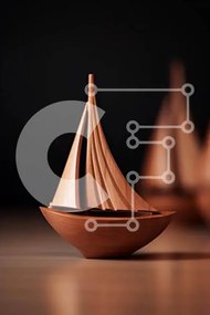 Intra Συλλεκτικό Ξύλινο Παζλ Plywood  4mm - Ξύλινα ιστιοπλοϊκά στο τραπέζι Σε Ξύλινο Κουτί - Διαστάσεις: 10x10 cm – 25 κομμάτια