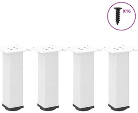 Πόδια Τραπεζιού Σαλονιού 4 τεμ. Λευκά 42-44 εκ. Ατσάλινο