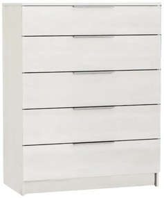 Συρταριέρα DRAWER 5 Συρτάρια Λευκό Μελαμίνη 80x40x102cm