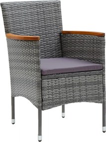 vidaXL Σετ Τραπεζαρίας Κήπου 9 τεμ. Γκρι