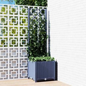 vidaXL Ζαρντινιέρα Κήπου με Καφασωτό Μπλε Γκρι 40x40x136 εκ. από PP