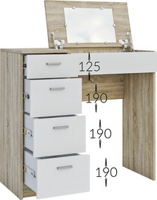 Τουαλέτα Tab Σονομα-Λευκό 90x42x82-110cm