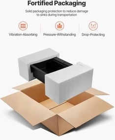 VEVOR 84 cm Granite Kitchen Sink Top Mount Single Bowl Drop-In Basin for RV Bar