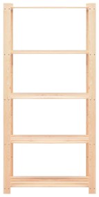 vidaXL Ραφιέρα 5 Επιπέδων 250 κ. 80x38x170 εκ. από Μασίφ Ξύλο Πεύκου