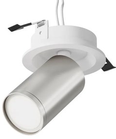 Χωνευτό Σποτ Οροφής FOCUS S GU10 IP20 Φ5,2 MAYTONI-C048CL-U-1WS-Λευκό-Ασημί C048CL-U-1WS