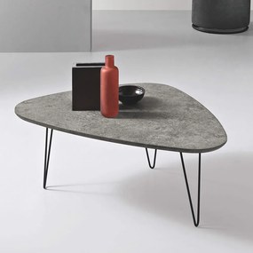 Τραπέζι Σαλονιού Nico NICO/CEMENTO 100x70x38cm Cocrete-Black Ikone Casa