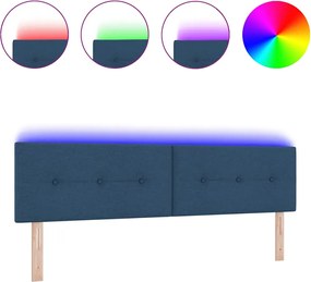 vidaXL LED κεφαλάρι με φώτα λωρίδας LED Μπλε 180 cm Πολυεστέρας