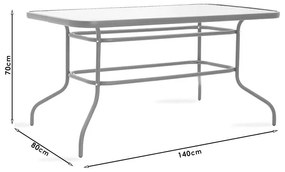 Τραπεζαρία Ensure-Calan σετ 7τεμ pakoworld μέταλλο-textilene καφέ