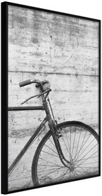 Αφίσα - Bicycle Leaning Against the Wall - 30x45 - Μαύρο - Χωρίς πασπαρτού