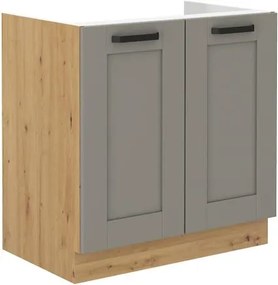 Επιδαπέδιο ντουλάπι νεροχύτη Nelor 80 ZL 2F BB-Γκρι σπέσιαλ - Φυσικό