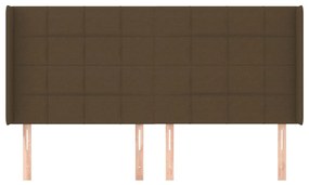 vidaXL Κεφαλάρι με Πτερύγια Σκούρο Καφέ 183x16x118/128 εκ. Υφασμάτινο